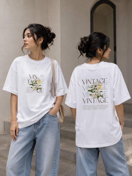 Vintage Floral Graphic Oversized Tee