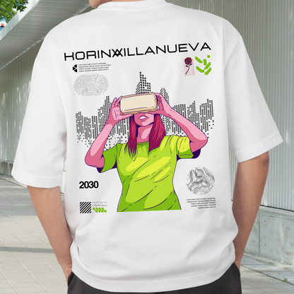 Neon Future Graphic Oversized T-Shirt