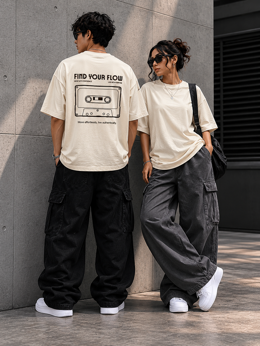 Find Your Flow Retro Tape Oversized T-Shirt