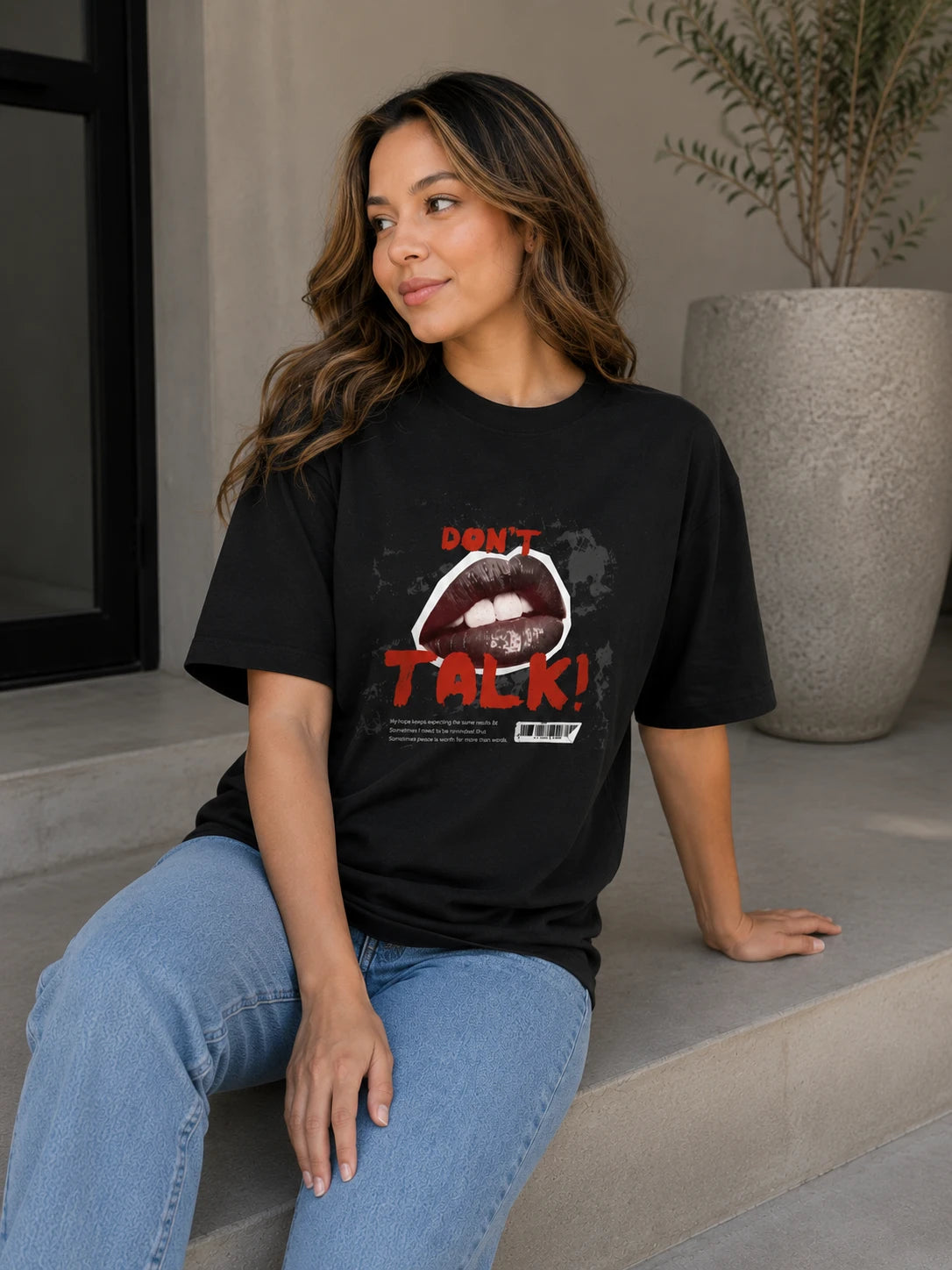 Don't Talk! Oversized Tee