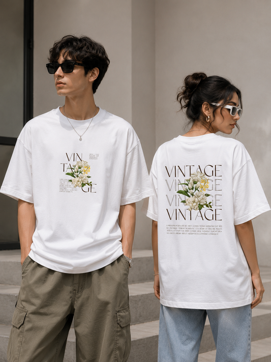 Vintage Floral Graphic Oversized Tee