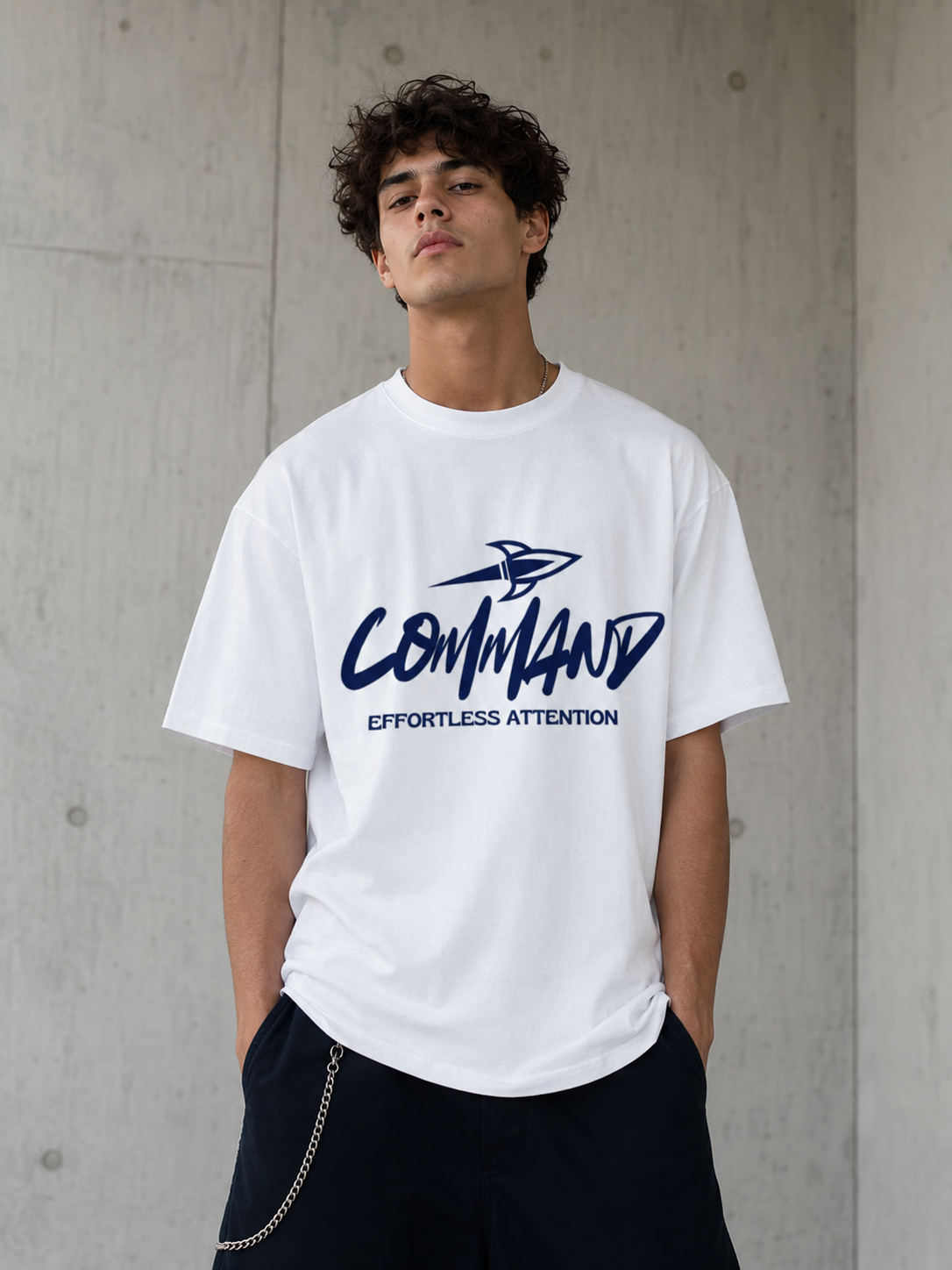 Command Effortless Attention Blue Oversized T-Shirt