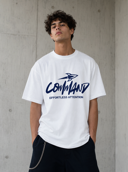 Command Effortless Attention Blue Oversized T-Shirt